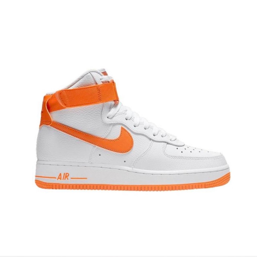 Nike Air Force High Top Sneakers - White and Orange